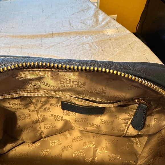 Michael Kors Blue and Gold Satchel with Tassel Detail - Picture 4 of 4